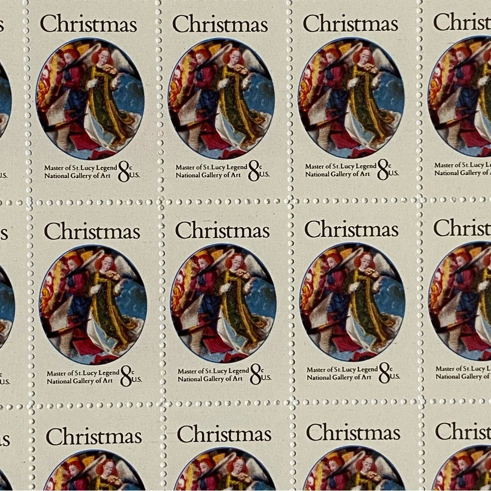 Christmas Stamps 1972 Master of St. Lucy Legend MNH 8 cent Sheet of 50 1471 Vtg